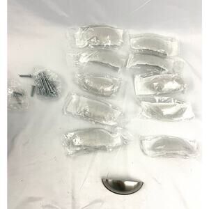 11 Pc 3" Satin Nickel Plain Cup Cabinet Pull Kitchen Drawer Handles